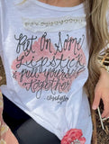 Put on Some Lipstick & Pull Yourself Together Distressed Tee By A Rare Bird