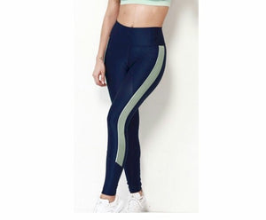 Navy Mint Racer Stripe Legging by Protokolo Activewear –