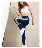 Navy Mint Racer Stripe Legging by Protokolo Activewear