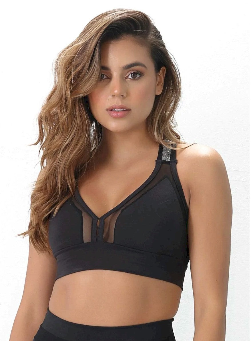 Claude Glitter Strap Bra Top –