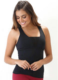 Y Back Tank Top with Mesh Inserts