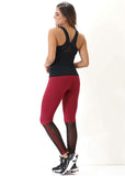 Y Back Tank Top with Mesh Inserts
