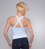 X Back Heart Applique Tie Front Tank Top